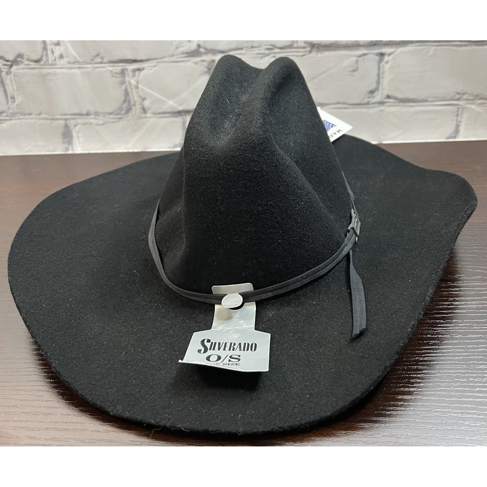 SILVERADO All Around Jr Kids Western Cowboy Hat Black Wool One Size Rodeo Ranch - Picture 4 of 11